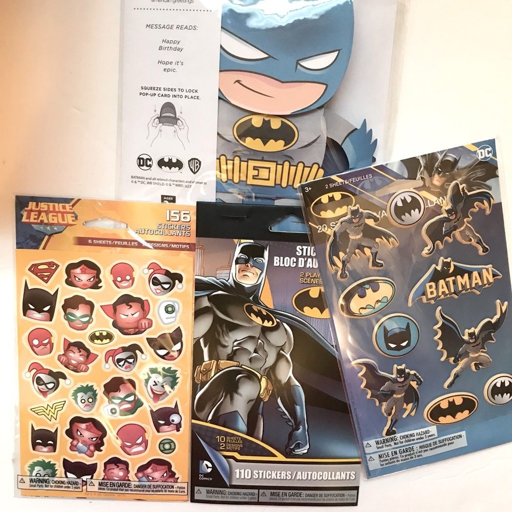 Batman Bundle stickers card pop up display puffy stickers new American greetings